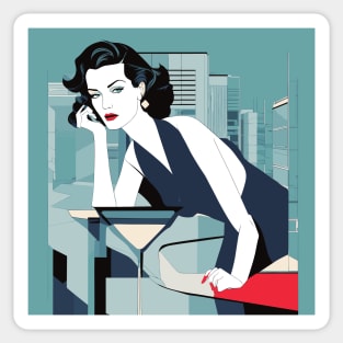 Femme Flourish Art Deco Patrick Nagel 80s Sticker